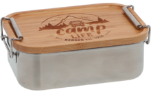 611683 444634 - Camplife Stainless Steel Tin with Bamboo Lid and Hanger