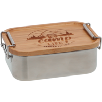 Camplife Edelstahldose mit Bambusdeckel und B&uuml;gel 800 ml