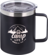 Camplife Edelstahl Thermo-Trinkbecher mit Henkel und Deckel 450 ml schwarz