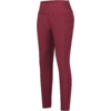 Leggings bordeaux a vita alta con tasca laterale e cuciture visibili, lunghezza alla caviglia, su sfondo bianco