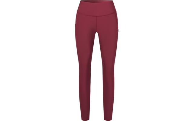 Leggings bordeaux a vita alta con tasca laterale con cerniera