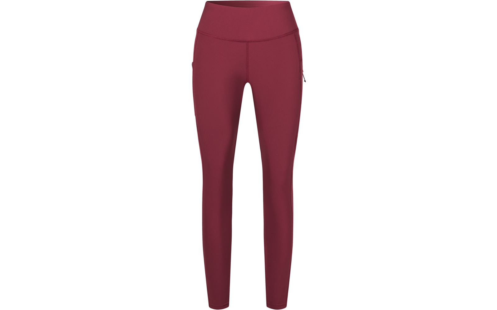 Leggings bordeaux a vita alta con tasca laterale con cerniera