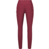 Leggings bordeaux con vita alta, tasche laterali e gambe affusolate, vista frontale su sfondo bianco