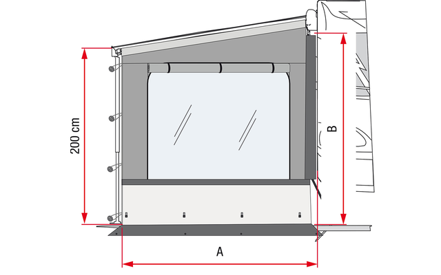 Fiamma Side W Pro Shade Panel lateral con ventana grande para Fiamma F45 / F65 / F80s Izquierda
