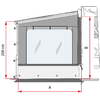 Fiamma Side W Pro Shade Seitenwand mit großem Fenster für Fiamma F45 / F65 / F80s Left