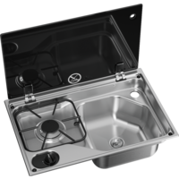 Combinaci&oacute;n de cocina y fregadero Dometic CVC1525G con tapa de cristal