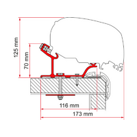 Fiamma Carthago Malibu 340 adapter voortent adapter voor Fiamma F80 / F65 490