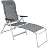 Chaise pliante grise avec dossier et repose-pieds réglables