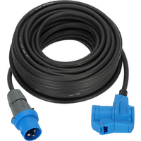 Brennenstuhl CEE Camping Verl&auml;ngerungskabel CEE Stecker auf Winkelkupplung Schutzkontakt Steckdose 230 V / 16 A Schwarz 25 Meter