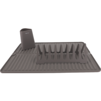 Berger Abtropfgestell Set 3-tlg. mit Geschirrhalter, Abtropfmatte und Besteckhalter grau