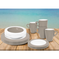 Omada Teller- und Sch&uuml;ssel-Set 16-tlg. dove grey f&uuml;r 4 Personen