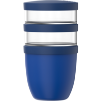 Mepal Ellipse Lunchpot 3 pi&egrave;ces avec trois compartiments s&eacute;par&eacute;s et anti-fuite 500 ml et 2x 200 ml vivid blue