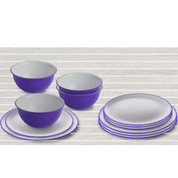 Omada servies met schaal 12 stuks violet