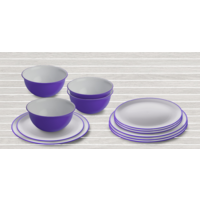 Omada servies met schaal 12 stuks violet