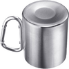 Upside-down stainless steel cup with a carabiner handle