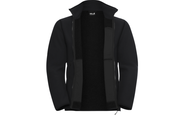 Schwarze Jacke mit Reißverschluss und hohem Kragen