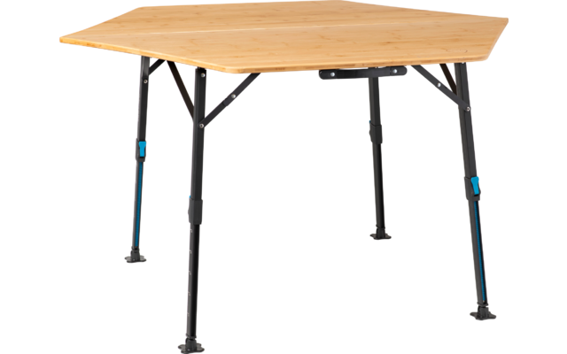 Product afbeelding Defa Campingtisch Bambus sechseckig h&ouml;henverstellbar 120 x 70 cm 1