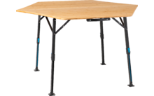 623958 - Defa Campingtisch Bambus sechseckig höhenverstellbar 120 x 70 cm
