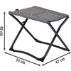 Silla de camping plegable de metal y tela gris con dimensiones