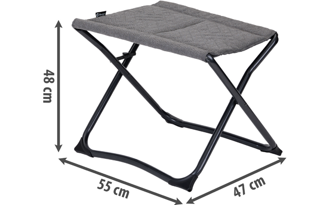Klappbarer Campingstuhl aus Metall und Stoff in Grau mit Maßen