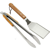 Campingaz grillset duo van roestvrij staal met bamboe handvat