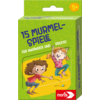 Emballage verte d'un jeu intitulé « 15 jeux de billes pour l'extérieur » avec deux enfants dessinés jouant aux billes