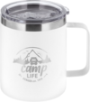 Camplife Edelstahl Thermo-Trinkbecher mit Henkel und Deckel 450 ml wei&szlig;