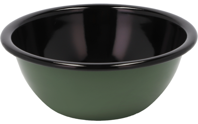 Un bol vert avec un intérieur noir