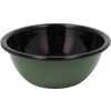 Un bol vert avec un intérieur noir