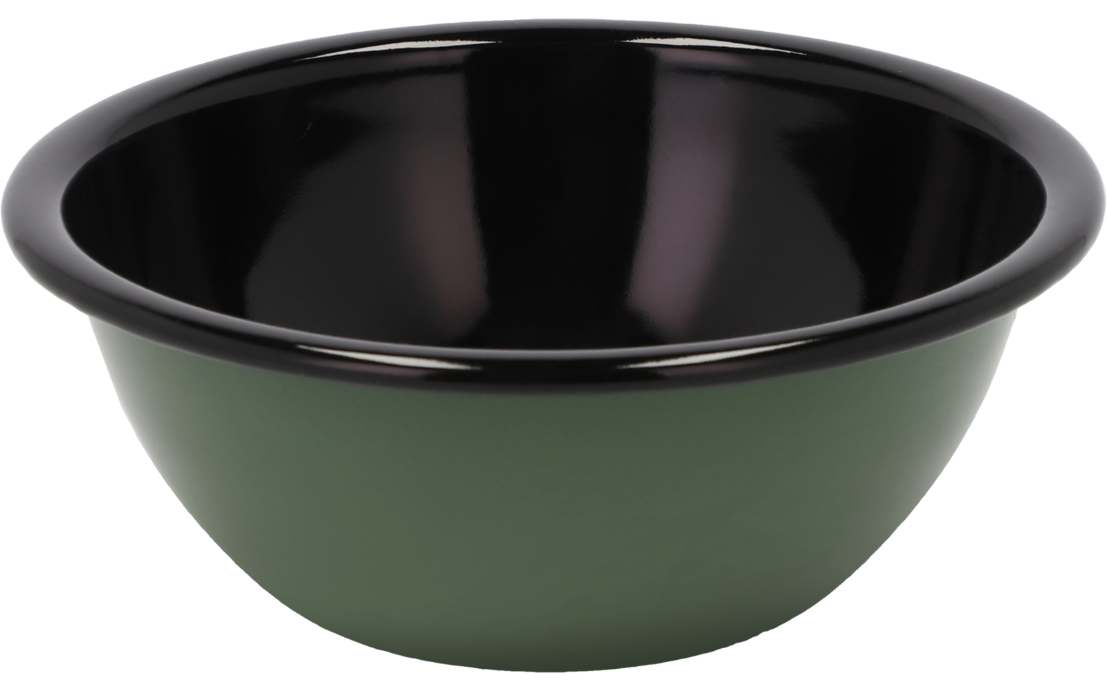 Un bol vert avec un intérieur noir