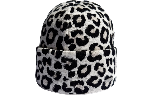 Mütze mit Leopardenmuster vor weißem Hintergrund