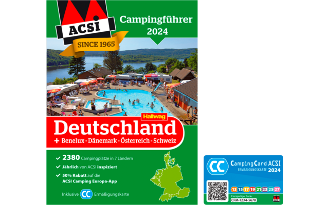 ACSI Campingführer Deutschland 2024 + Benelux, Dänemark, Österreich, Schweiz