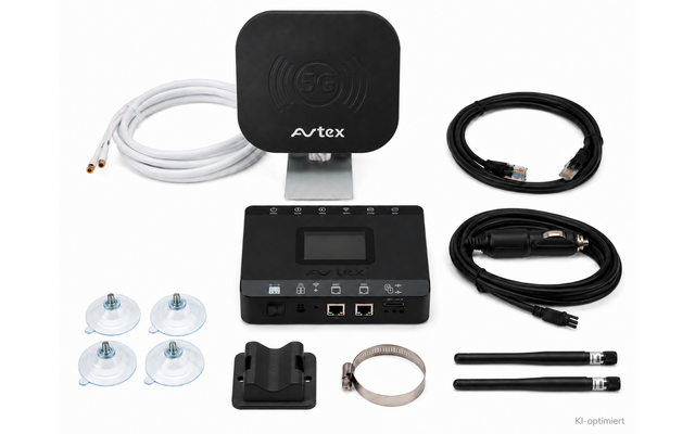 Produktbild Avtex AMR104P 4G-CAT-6-Router-Set mit tragbarer MiMo-Antenne f&uuml;r Wohnmobil und Caravan 1