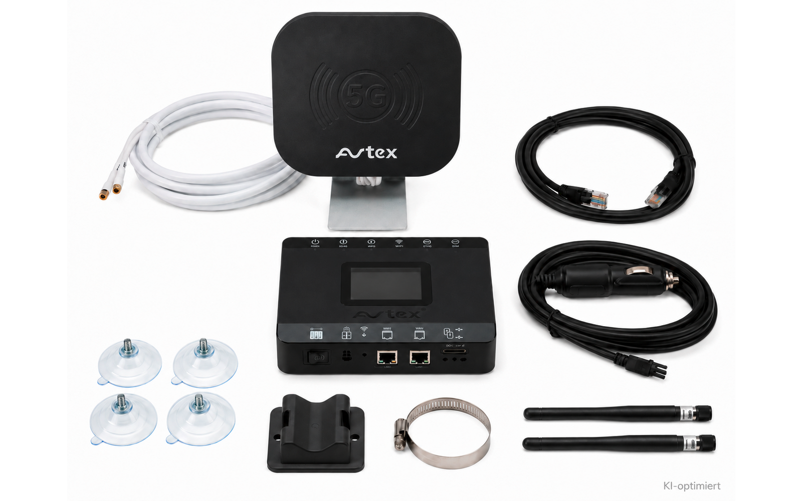 Produktbild Avtex AMR104P 4G-CAT-6-Router-Set mit tragbarer MiMo-Antenne f&uuml;r Wohnmobil und Caravan 1