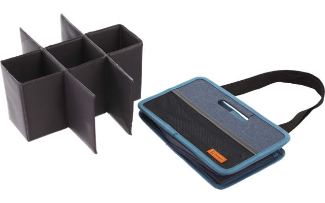 Blauer Handscanner mit schwarzem Kabel und Halterung