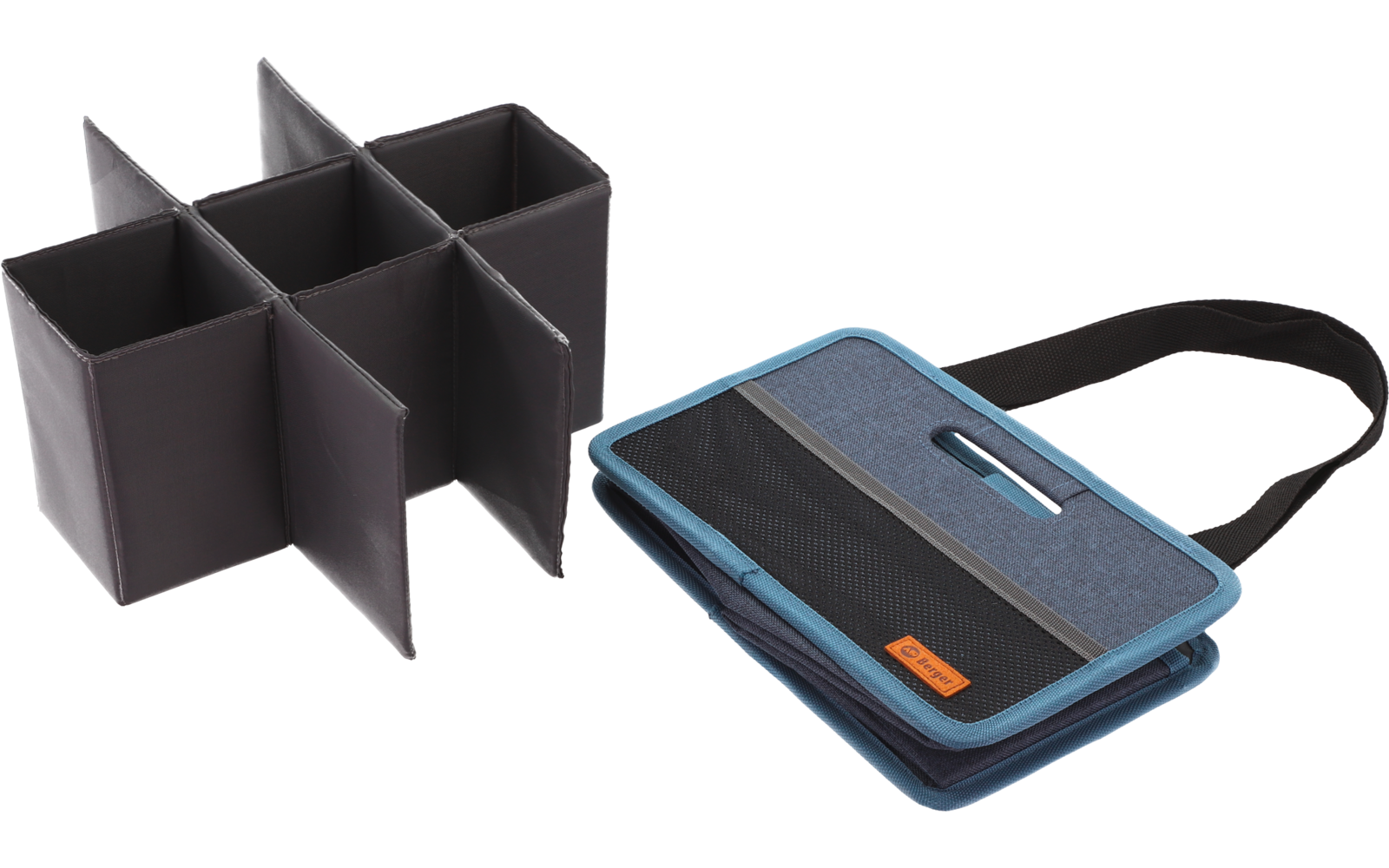 Blauer Handscanner mit schwarzem Kabel und Halterung