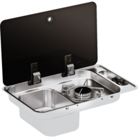 CAN Gas hob/sink combination 1-burner sink left 530 x 340 x 150 mm