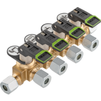 Bloque de v&aacute;lvulas de cierre para gas corto PS 16 bar conexiones RVS 8 x 4xRVS 8 x RVS 8 ML+DL tipo KSV-AB4 GOK
