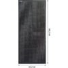 Schwarzes rechteckiges Solarmodul mit gleichmäßigem Zellenraster; Pfeile mit Maßangaben 166.6 cm Höhe und 82.5 cm Breite
