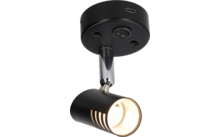 HABA Sao LED-lamp zwart 1,4 W met geïntegreerde USB-C-poort en tuimelschakelaar