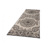 Alfombra pasillo rectangular beige con motivos oscuros de medallón y paisley