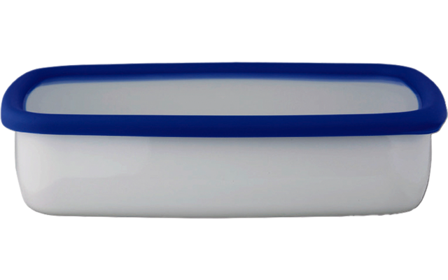 Tarro plano esmaltado HoneyWare de 1,6 litros azul