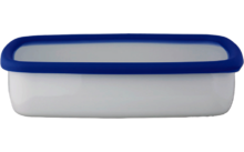 HoneyWare Flache Emaille Frischhaltedose flach Liter blau