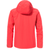 Rote Jacke von hinten mit Kapuze