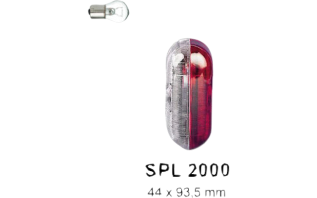 Jokon SPL 2000 luz de gálibo rojo/blanco 12 a 24 V con base espaciadora