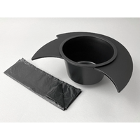 Flexaport Trenntoiletten-Einsatz Set passend f&uuml;r Thetford C220 schwarz/matt Acryl mit 50 T&uuml;ten geruchsdicht inkl. Folienschwei&szlig;ger&auml;t 15 cm