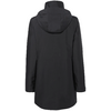 Rückansicht einer schwarzen Jacke mit Kapuze