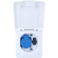 Schwabe Caravan Vorzelt-Multifunktionssteckdose inkl 1x Schutzkontaktsteckdose 230 V / 1x Steckdose 12 V /  2x SAT-Steckdosen wei&szlig;