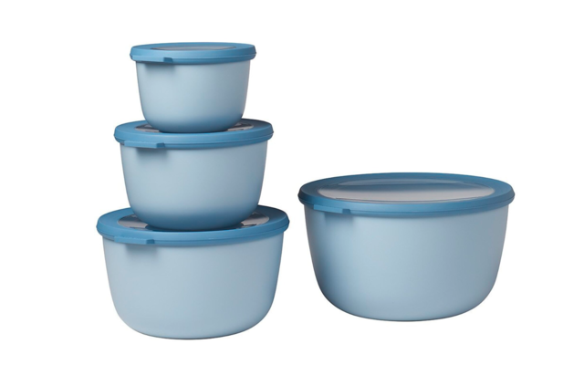 Mepal Cirqula multi bowl set rond 4 stuks 500 / 1000 / 2000 / 3000 ml nordic blue