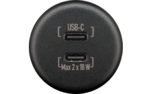 Wentronic Dualer Einbaucharger USB-C anthrazit max. 18 W